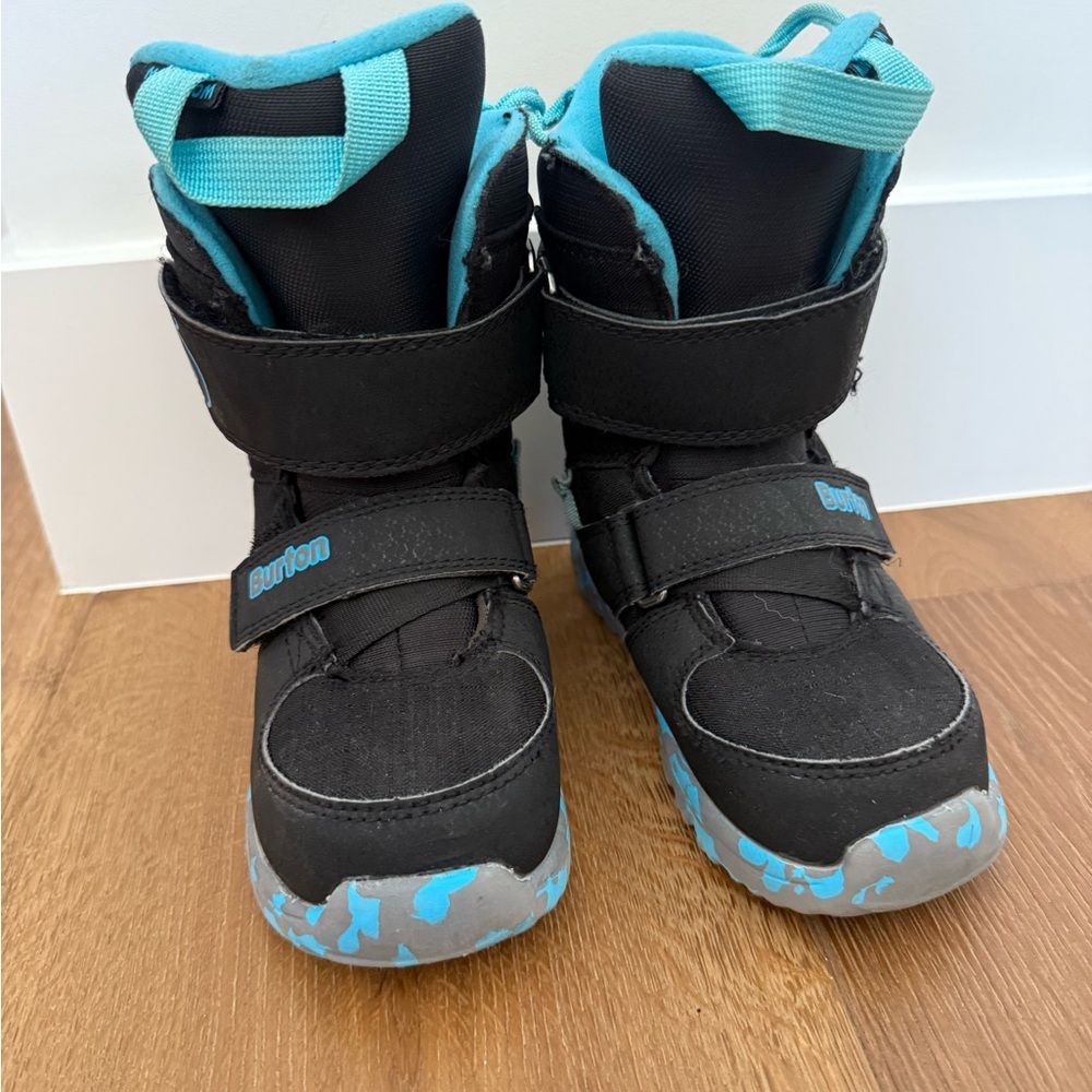 Burton Black and Blue Winter Boots with Velcro Straps